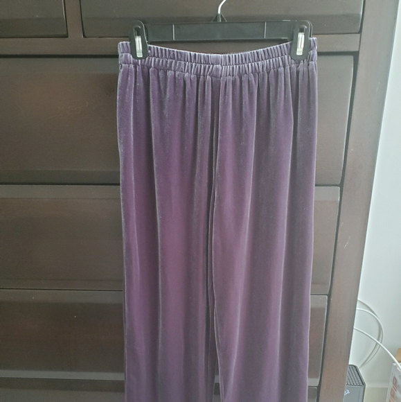 Elastic suede purple shimmer pants - Picture 1 of 1